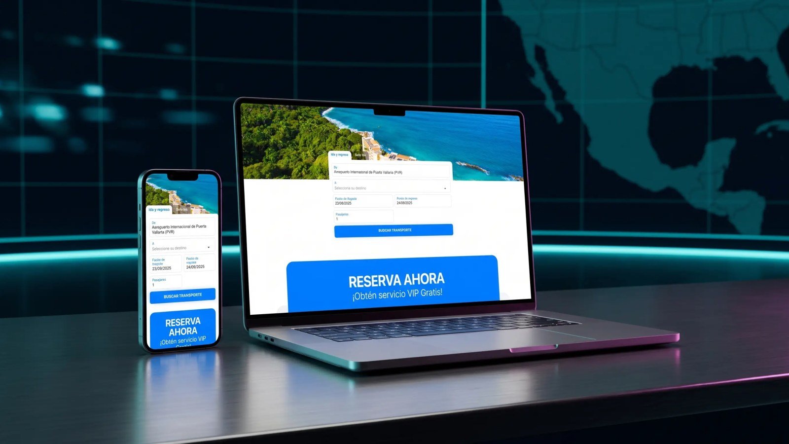Aeromovil PVR — Web design + booking engine with online payments