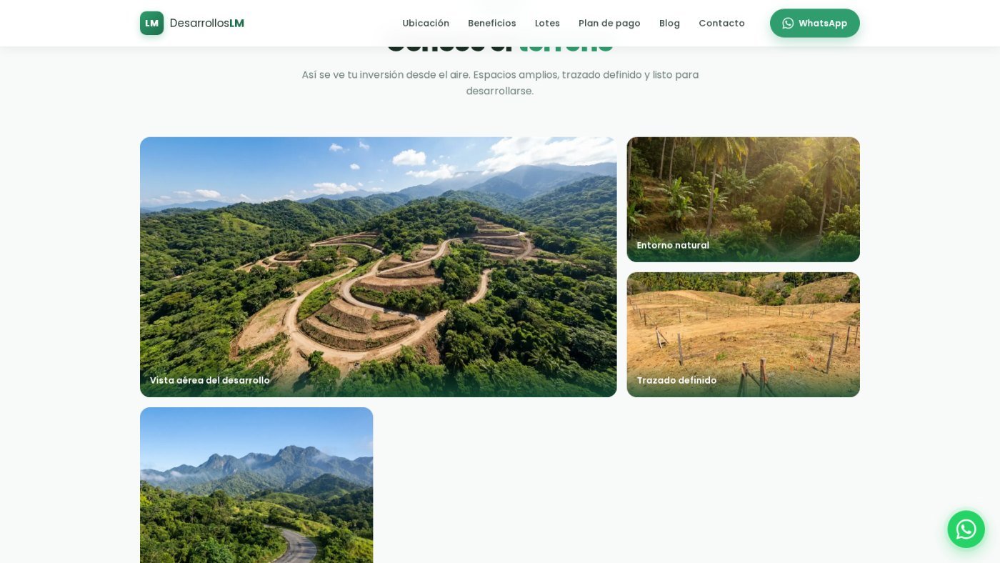 The land from above: the lot layout the system tracks one by one.