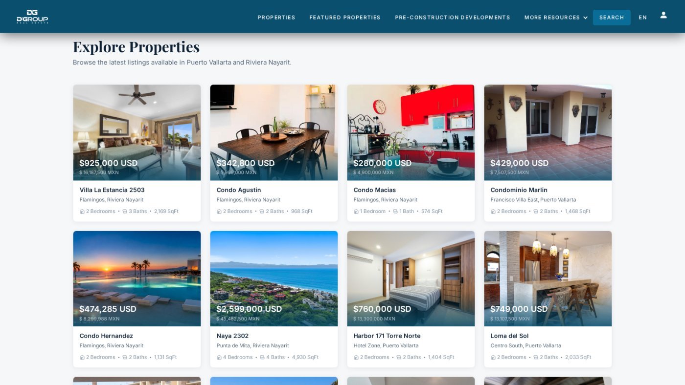 MLS inventory living on the site: neighborhood, bedrooms, baths and area per listing.