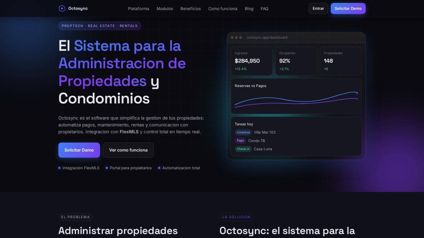 The product hero with the income, occupancy and daily task panel.